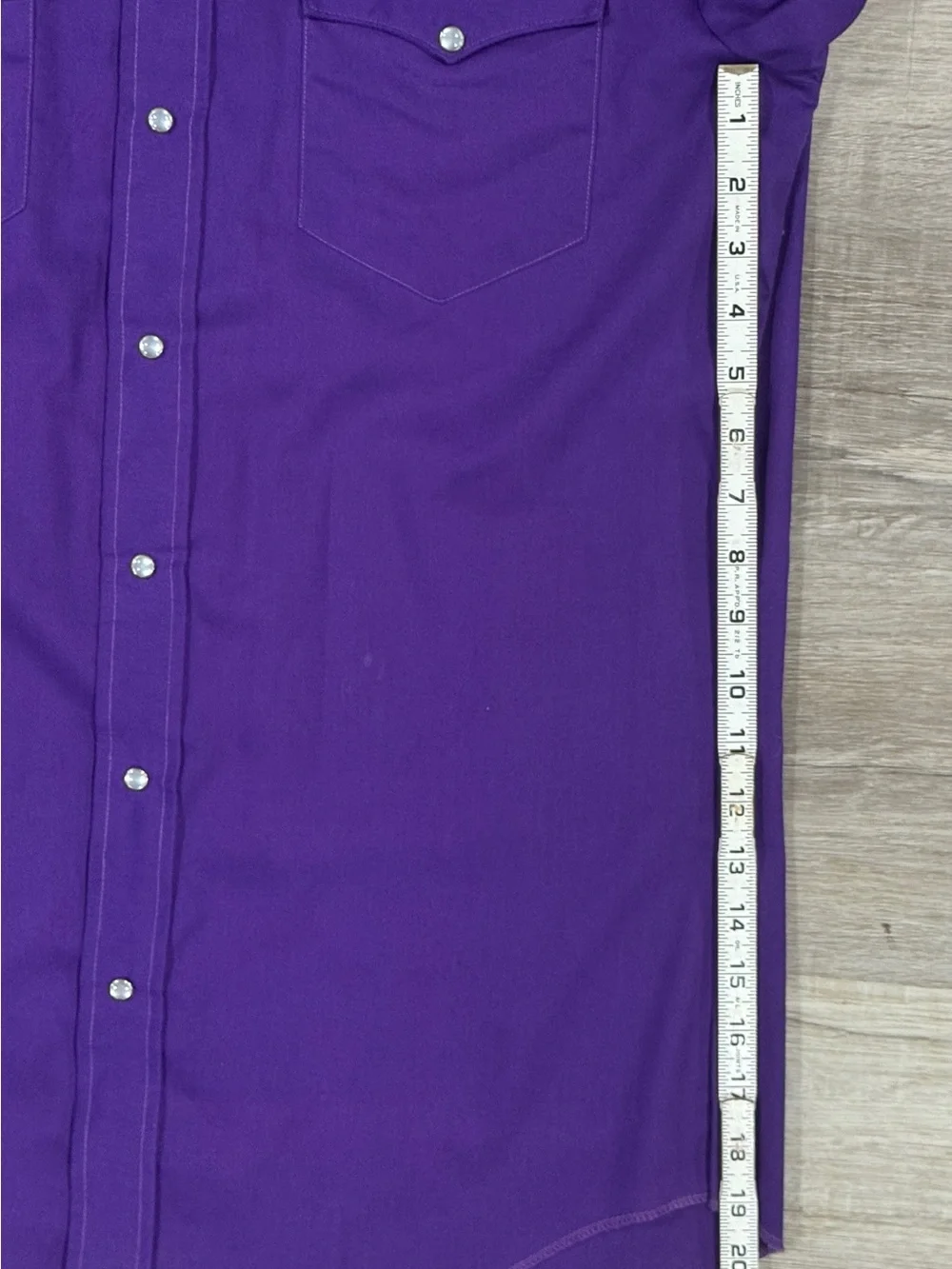 Men’s Vintage 80’s Mesquite Purple Western Pearl Snap Shirt - Made in the USA - Picture 7 of 9